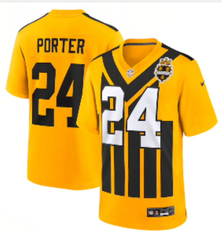 Men Pittsburgh Steelers #24 Porter Yellow Retro 2025 Nike Limited NFL Jersey style 009